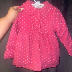 Little Girls Polka Dot Button Down Coat Jacket Size 5t